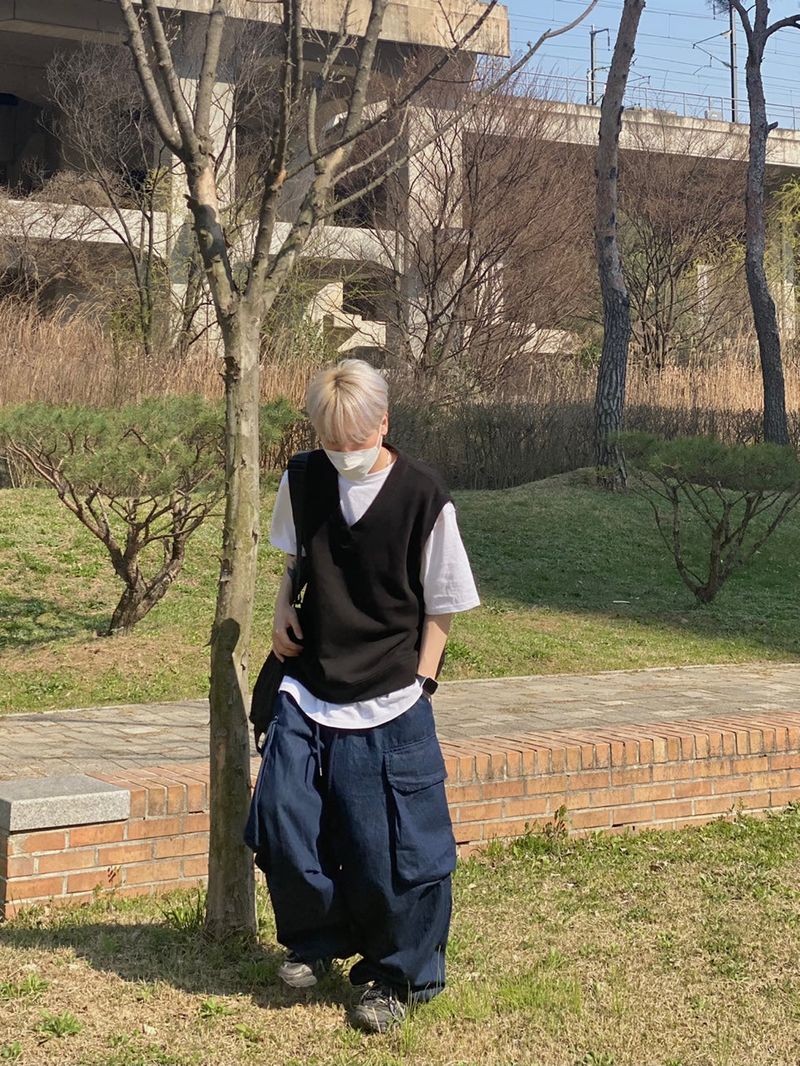 Over Denim Cargo Balloon Pants 2C