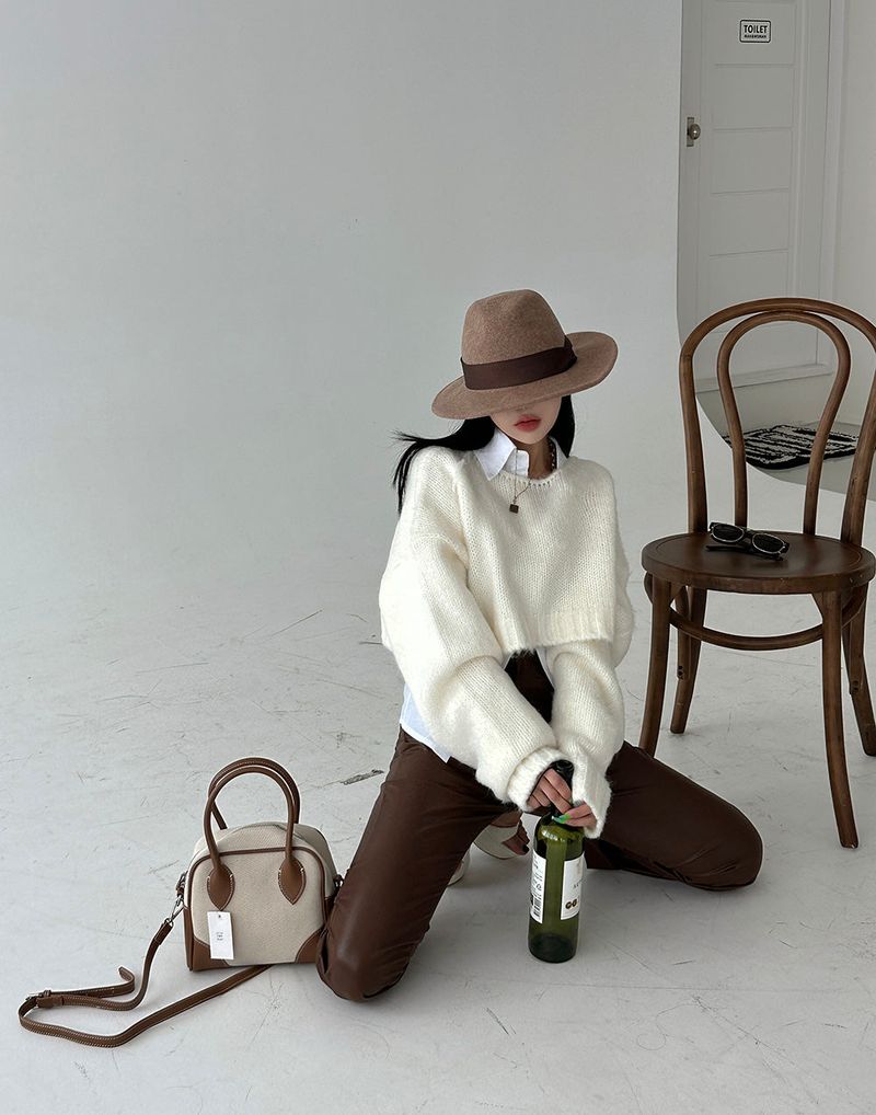 salt wool cropped knitwear