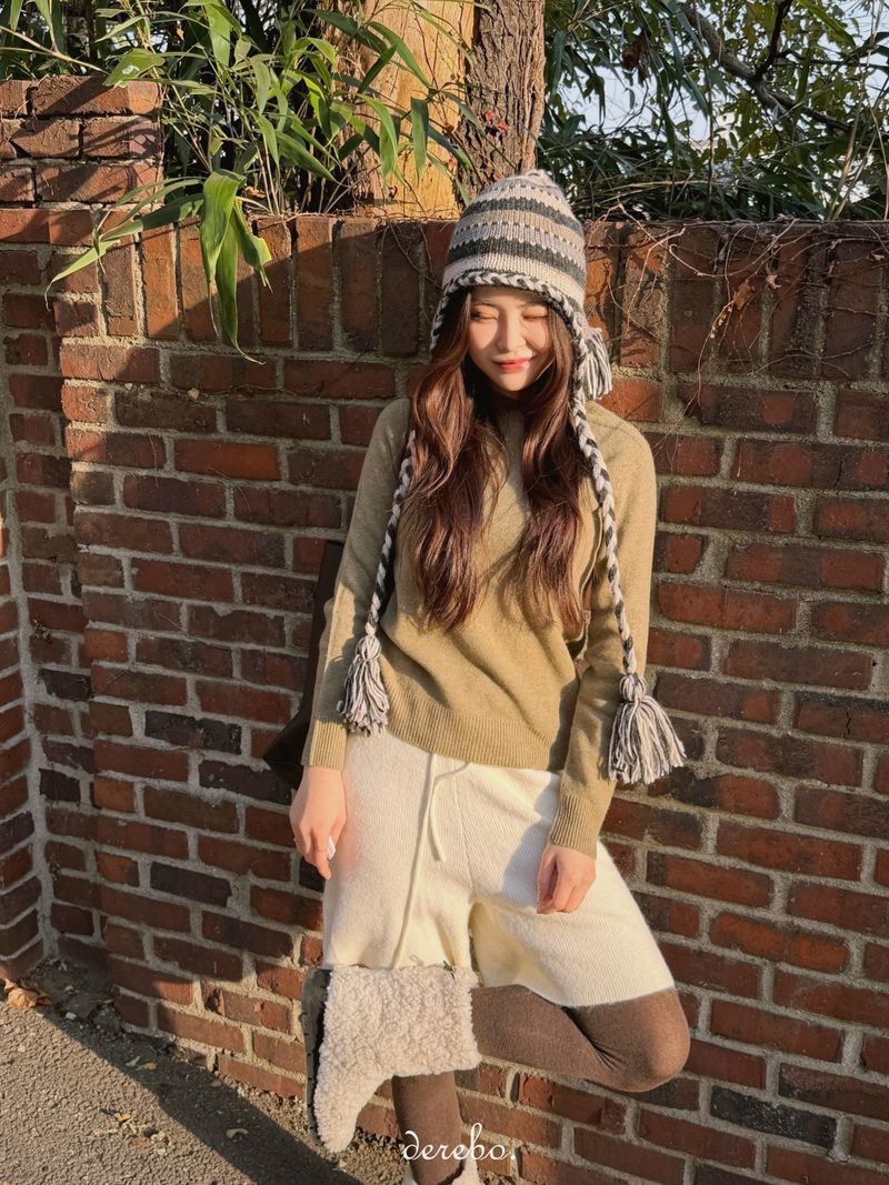 handmade stripe knit hat
