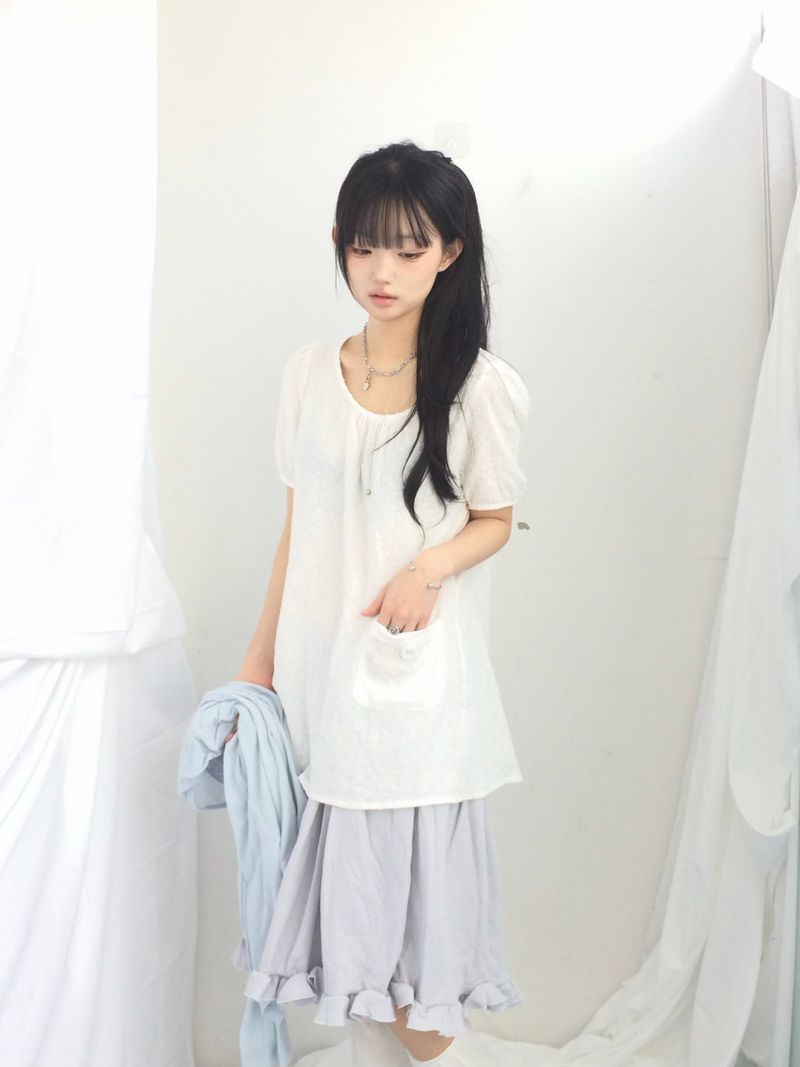 Flare cotton incision skirt