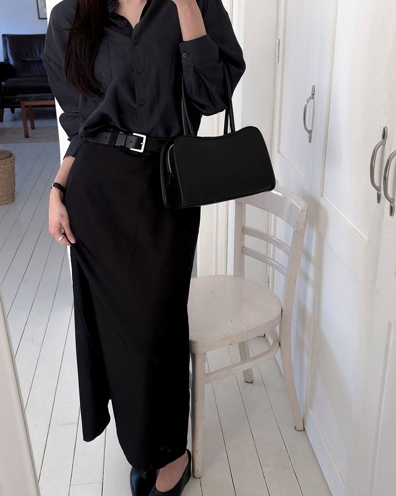 Konma low-rise long skirt