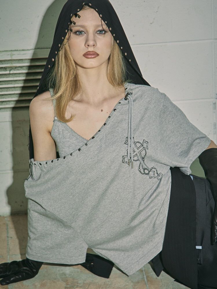 UNBALANCED STRING SHORT-SLEEVE T