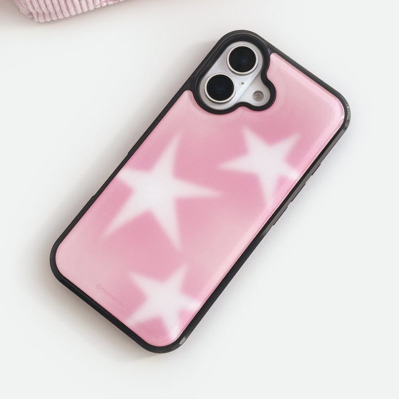 [Epoxy] Pink Star Phone case (only case)