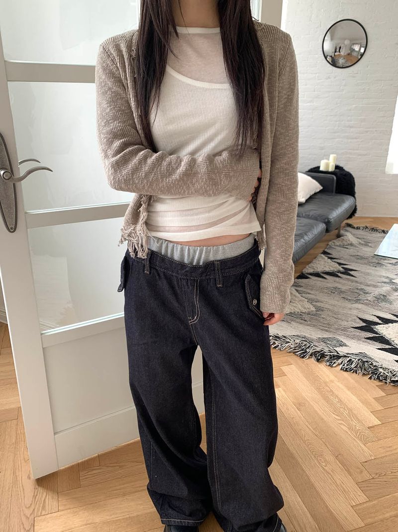 Frill knit cardigan(3color)