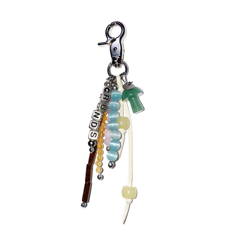 mushroom gemstone keyring (green)