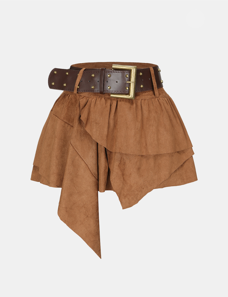 Cozy&Kitsch(コージーアンドキッチ)の「Metal Belt Layered Uneven Skirt(Skirts)」