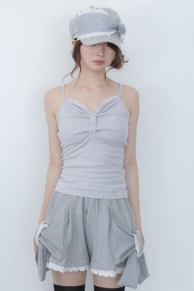 LITALMUTE（リタルミュート）の「スタッズ リボン キャミソール(gray)（トップス）」