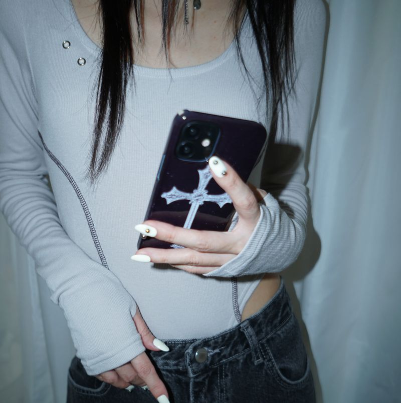 [MADE] cross hard phone case (glossy black)