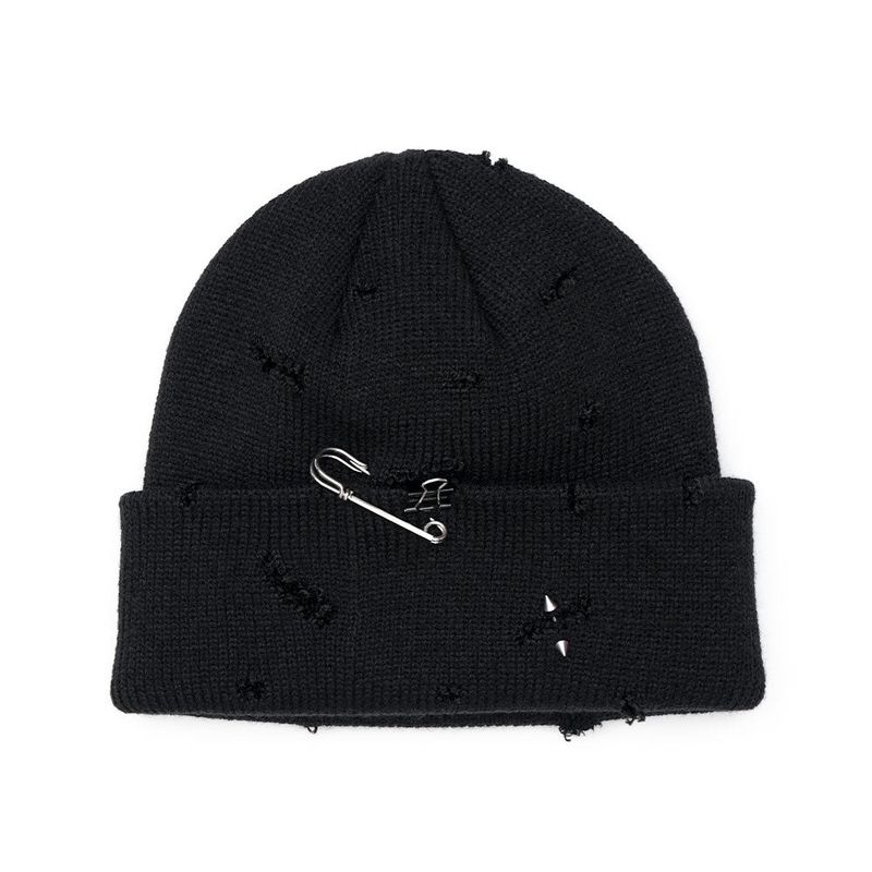 BBD Ripped Piercing Custom Beanie (Black)
