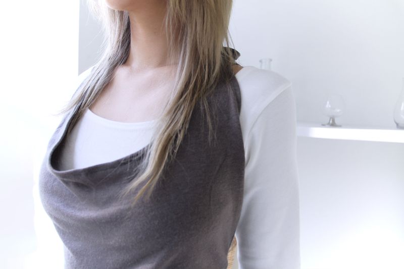 wool halterneck layered sleeveless