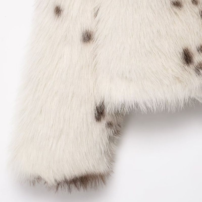 Milky Brown Spot Fur Jacket