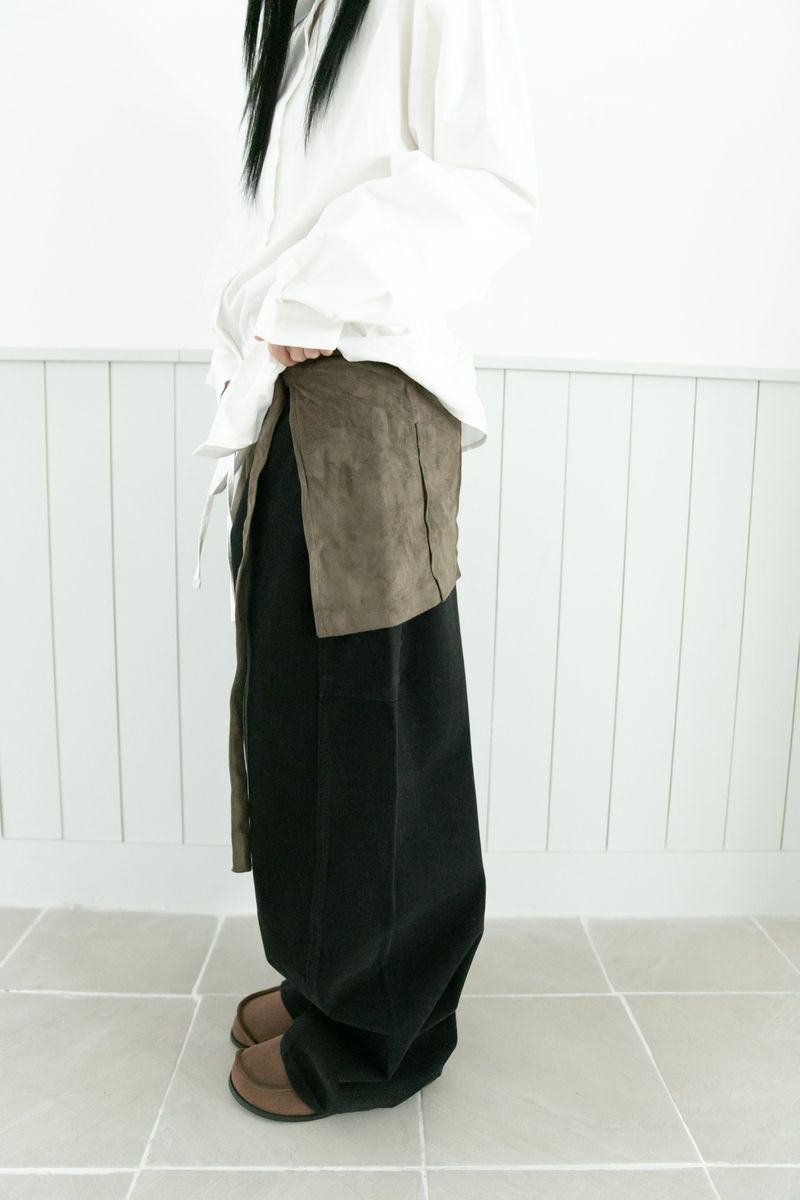 buckle suede wrap skirt(2colors)