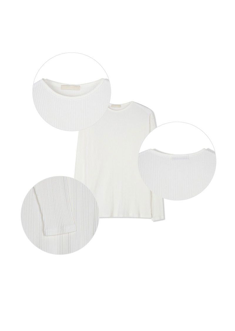 Irrregular rib slim long sleeves(5color)