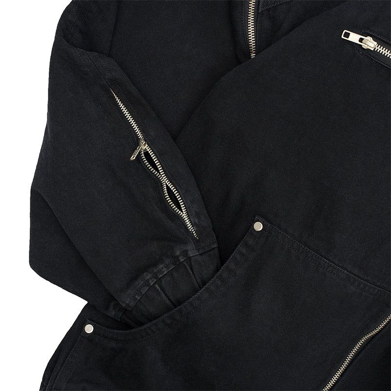 SP25 DUAL ZIPPER DENIM JACKET (BLACK)