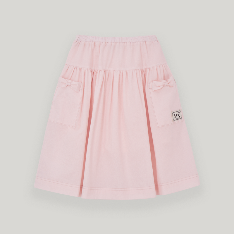 Pink Seersucker Pocket Skirt