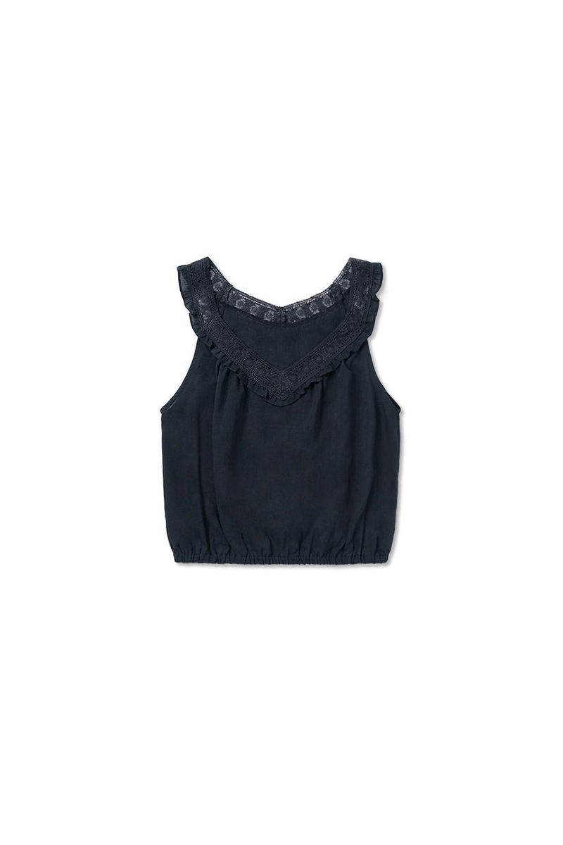 Bella lace blouse_navy