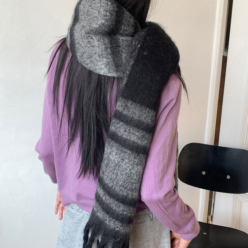 [4 colors] Pran Winter Long Checkered Muffler