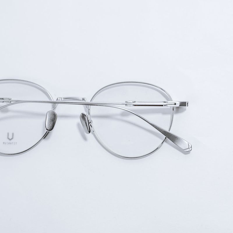 Knouun Round titanium glasses CODE. 102. C Sizzy silver