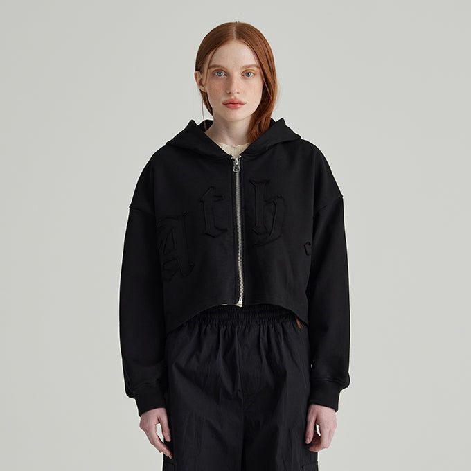 ANDTHEOTHER(アンドジアザー)の「BLACK EDGE LOGO HOOD ZIP-UP(Tops)」