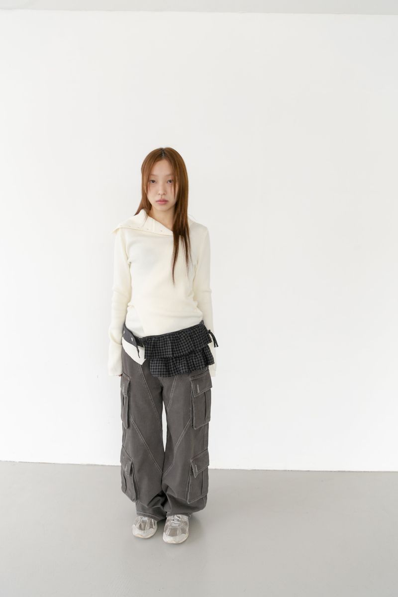button pola flare sleeve knit(3colors)