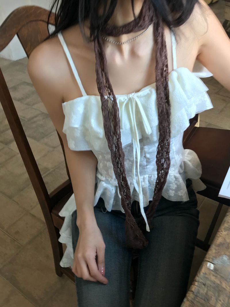 Lace Sheer Long Scarf