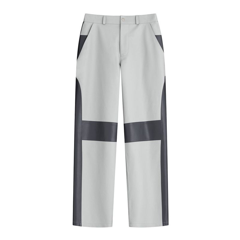 Racer Leather Pants (Gray)