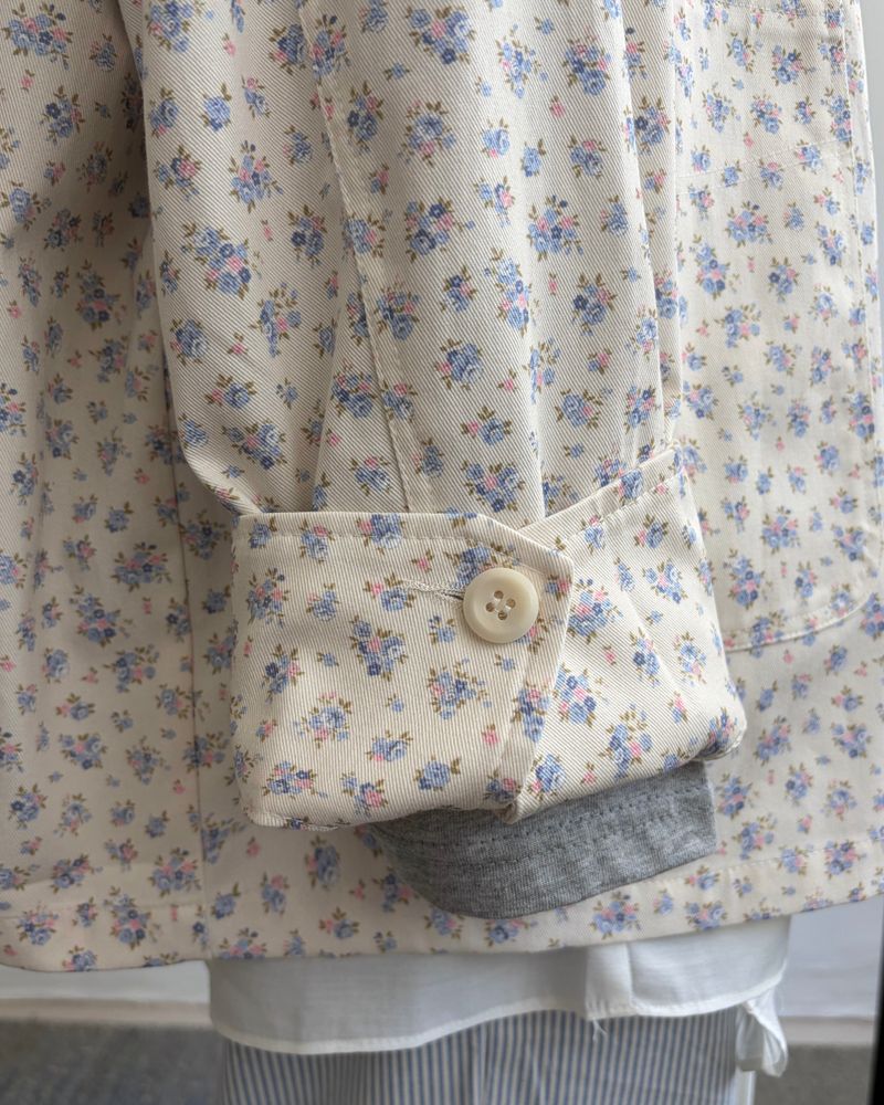 Creamy Petal Overfit Shirts Jacket