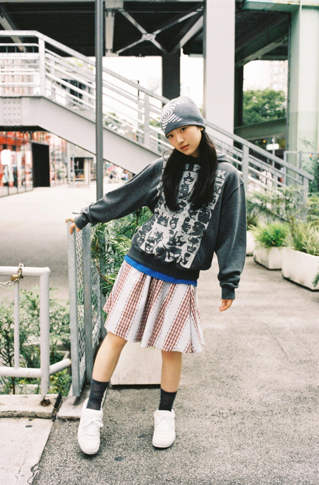 Check Twister Star Skirt - Stripe Red