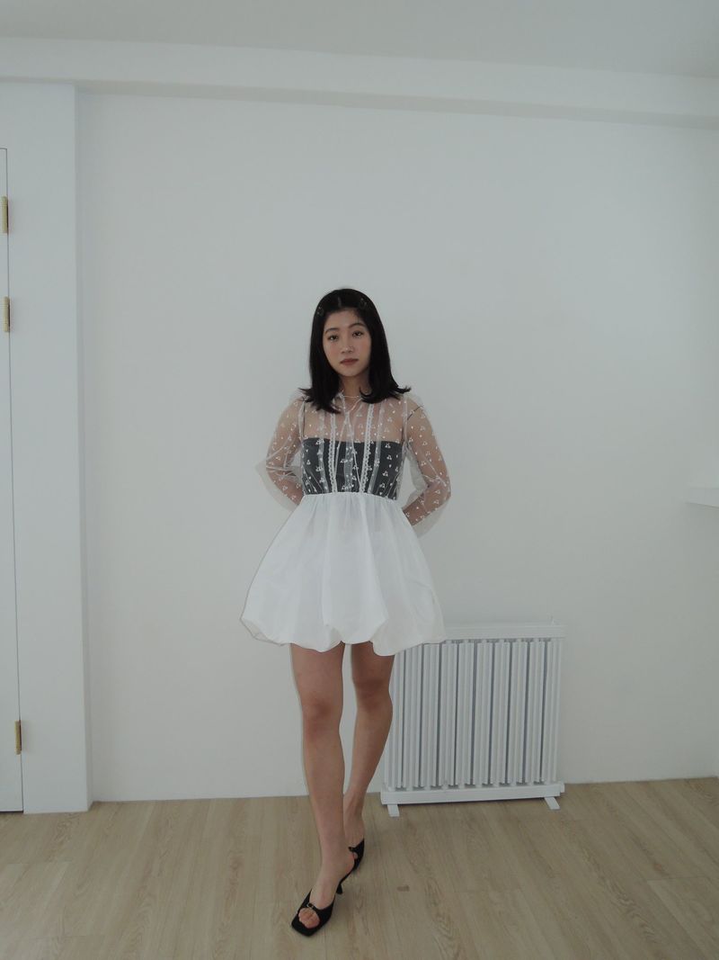CLOUD TULLE DRESS _WHITE