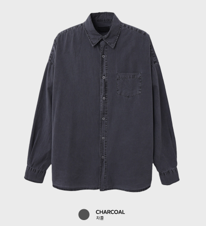 Glass Pigment Basic Cotton Shirt