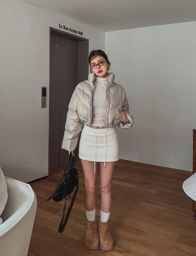 Terry Two Way Diagonal Glossy Crop Padding