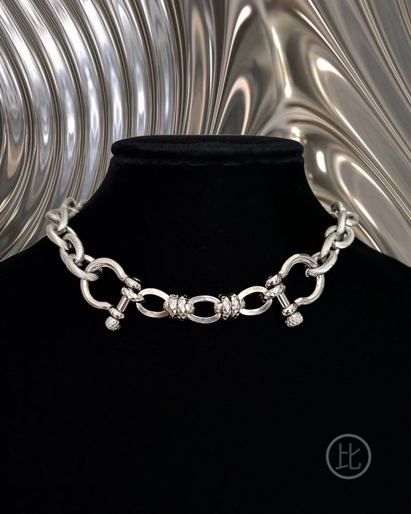 two buckle bold necklace