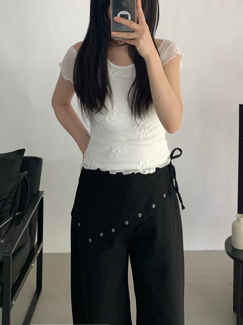 Nelson Studded Wide Straight Pants