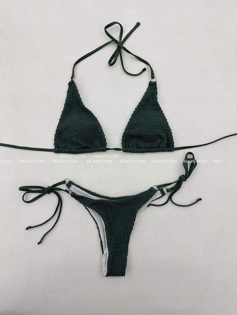 Ring point ribbed bikini