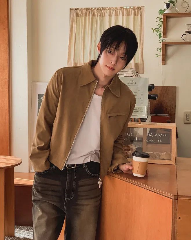 Leek Suede Crop Jacket