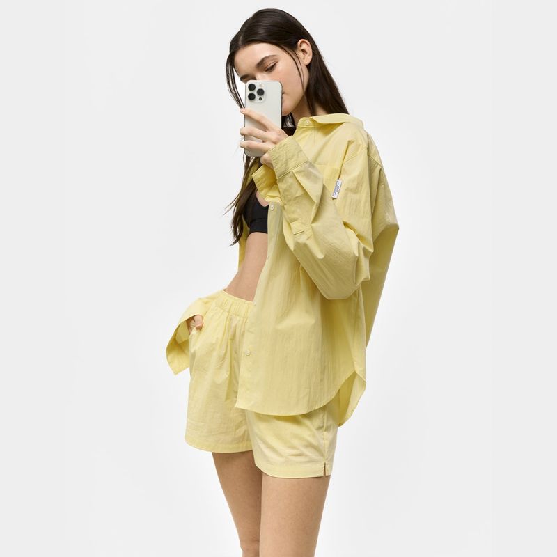 PAPER BUTTON SHIRTS SET_YELLOW