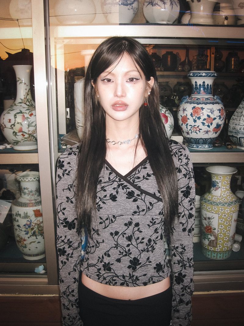 [春] - Silver rose chain necklace