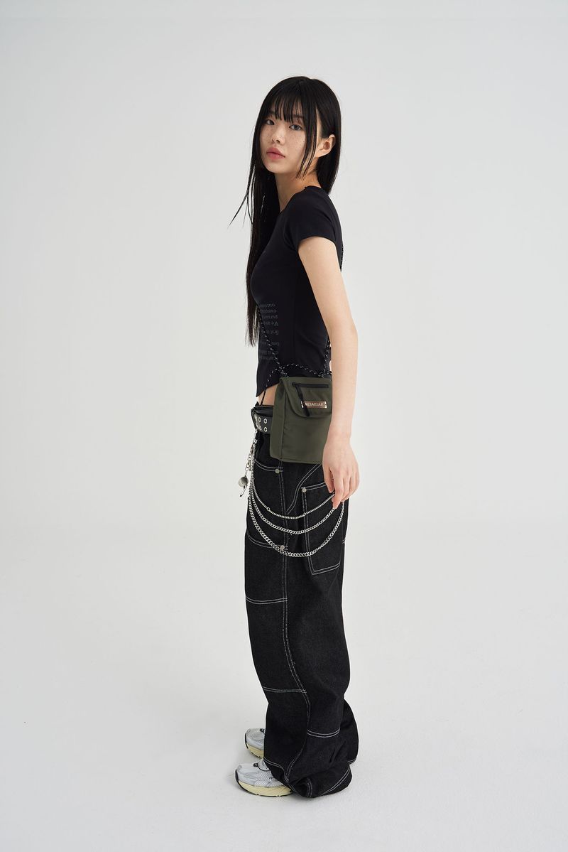 RAW DENIM CARPENTER PANTS [BLACK]