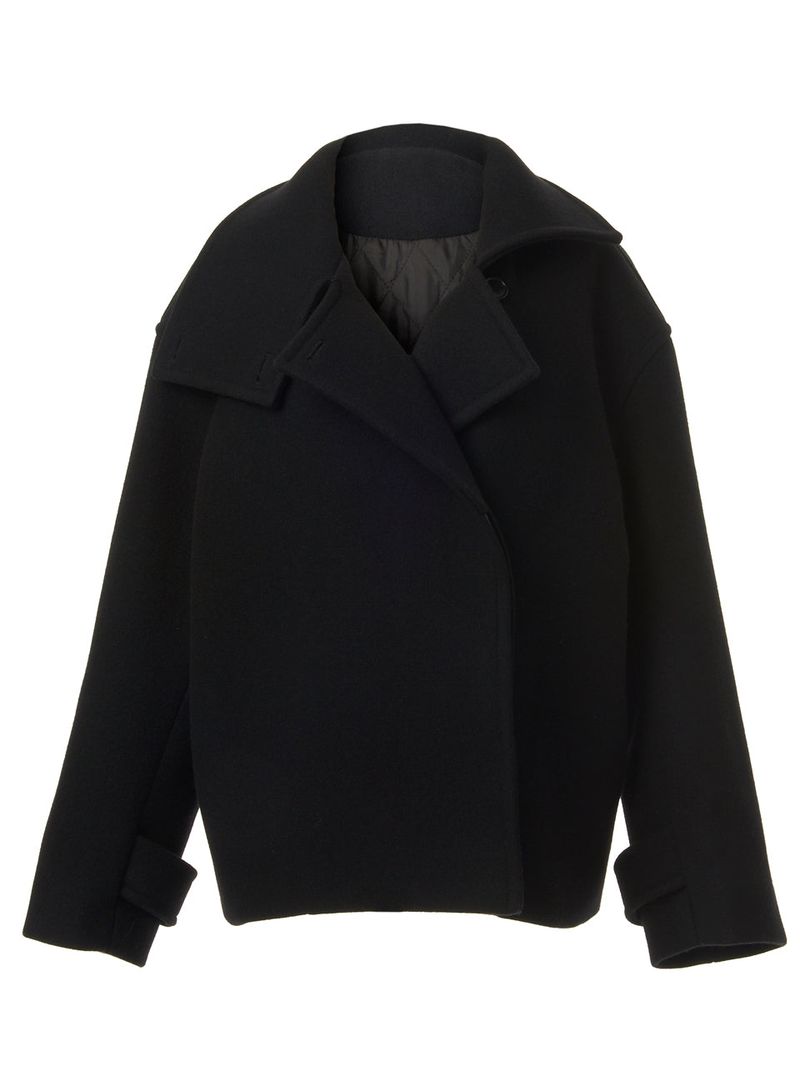 HIGHNECK HALF COAT_BLACK
