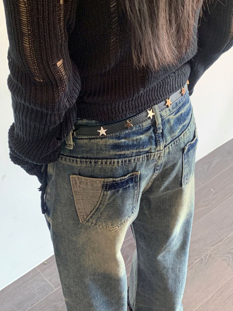 Merni Metal Star Leather Belt