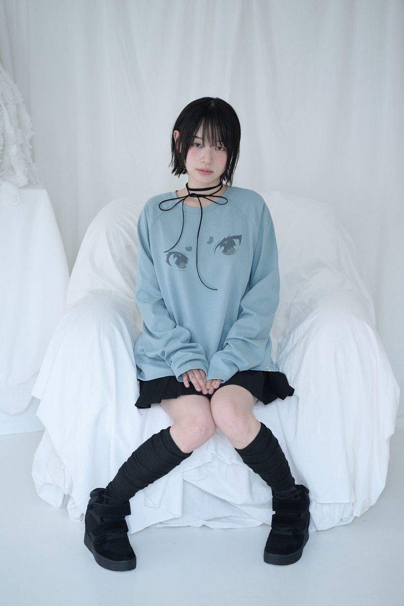 MIRE EYES RAGLAN T DUSTY BLUE
