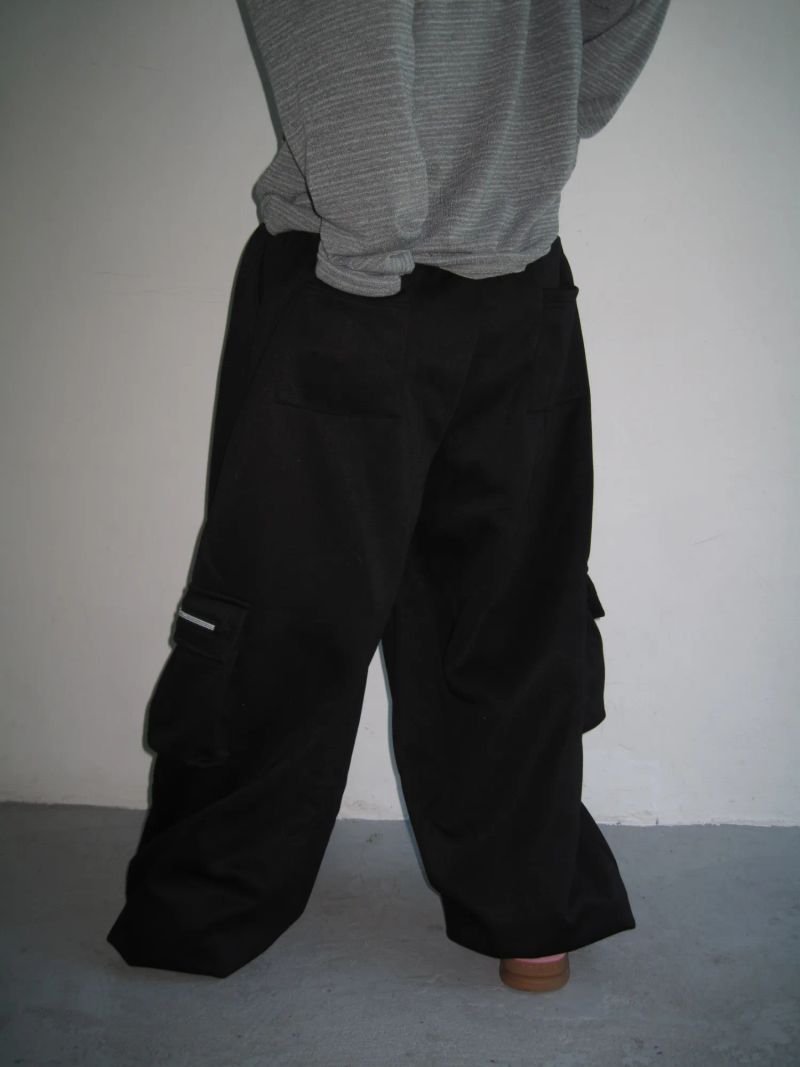 [UNISEX] Zipper Cargo Wide Sweatpants (2 Colors)