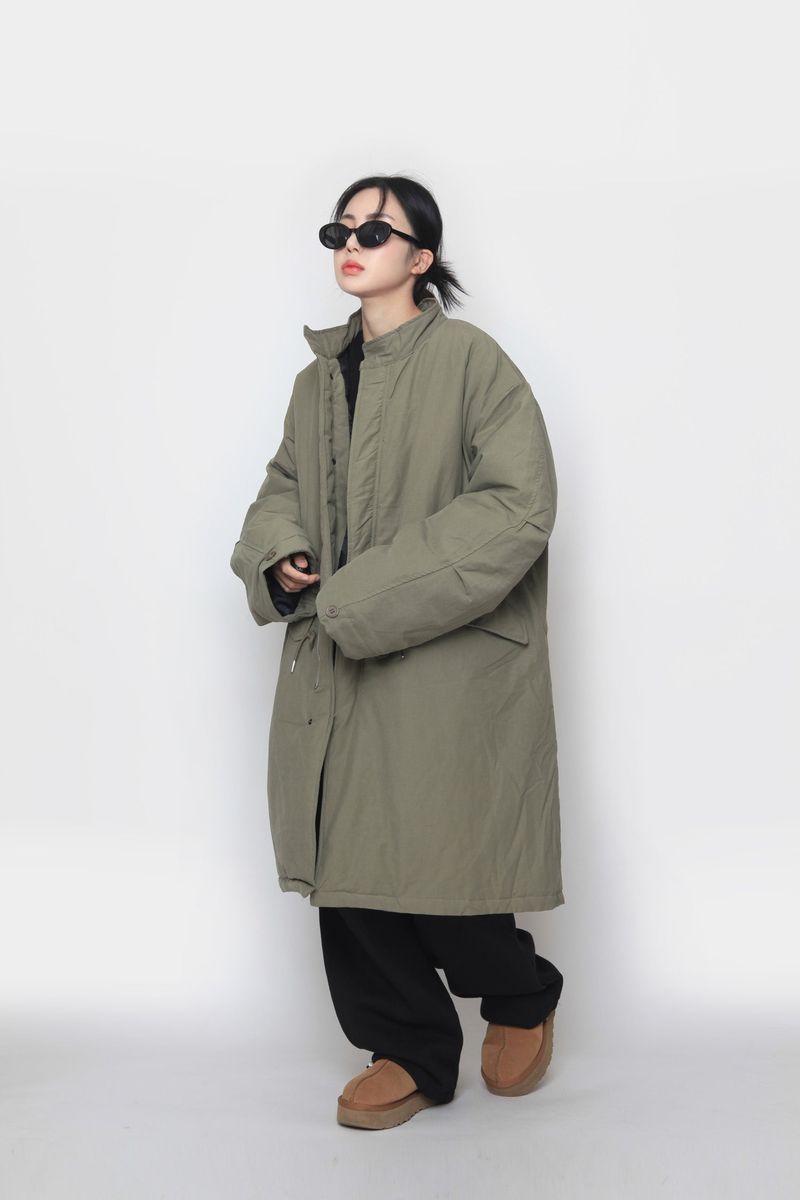 Long bomber padded jacket