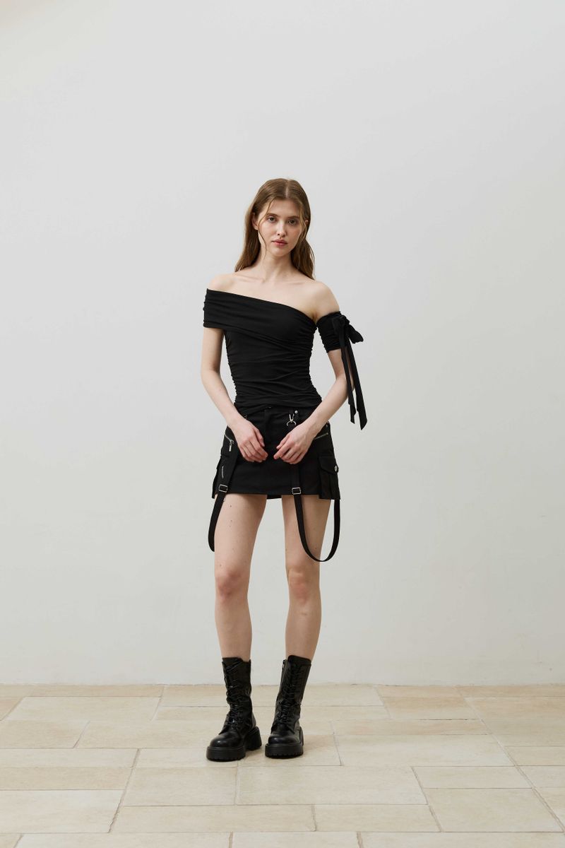 BELLA MINI SKIRT PANTS / BLACK