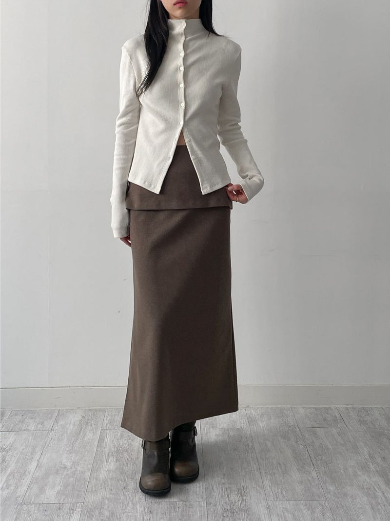 INCHANT ME（インチャントミー）の「[Setup Available/FW] Lanba Ribbed Layered Long Skirt（Skirts）」
