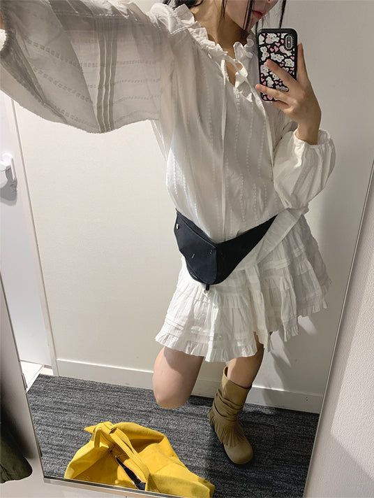 BENNY FRILL PUFF BLOUSE (2C)