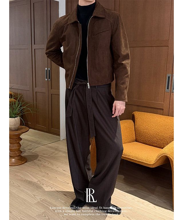 LAURANT（ロラン）の「[LAURANTSEOUL] Belted two tuck stripe wide slacks(2color)（Pants）」