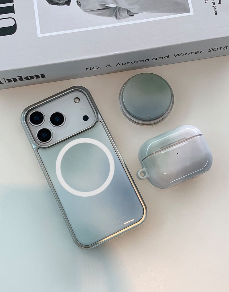 [MADE] ミスティオリーブ シルバー エポキシ MagSafeバンパー iPhoneケース