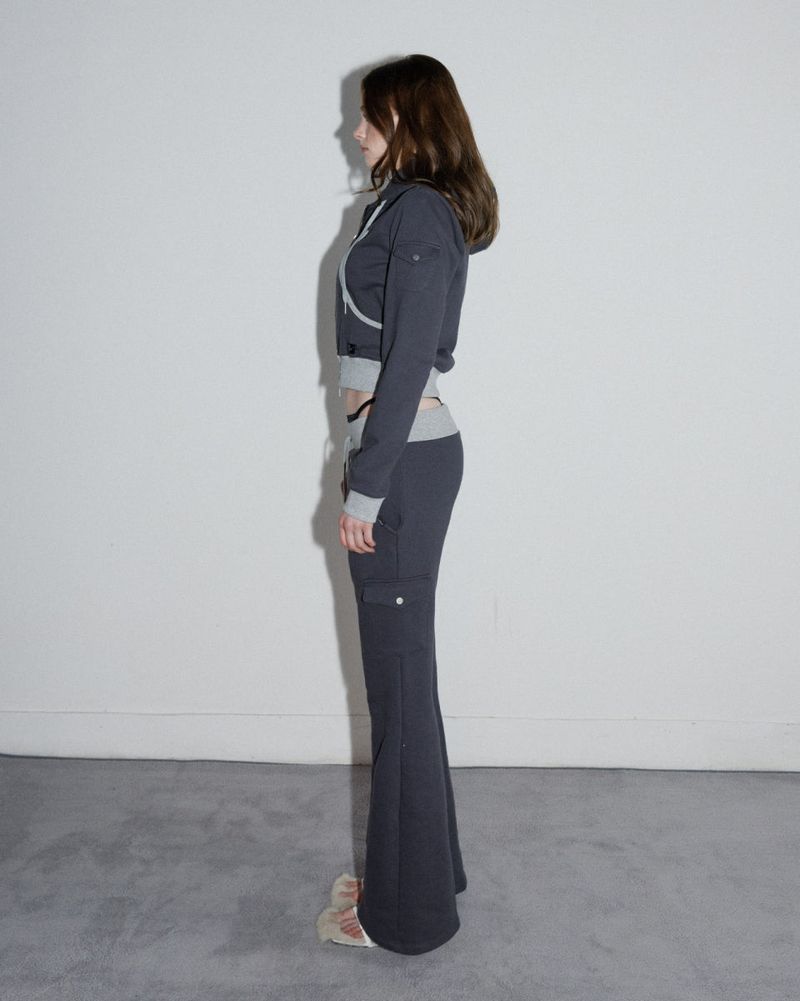 Bootcut Sweatpants Charcoal x Melange Gray