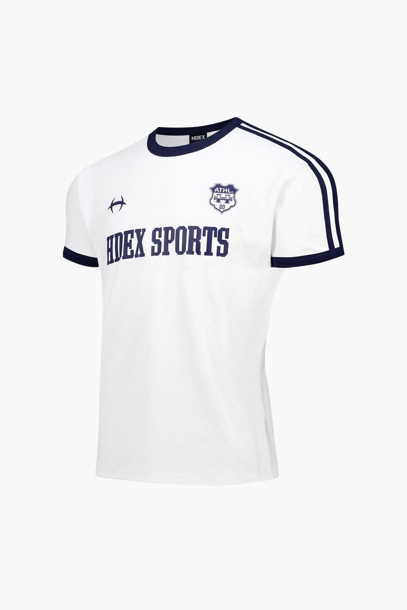 Sporty Ringer Muscle Fit Short Sleeve White